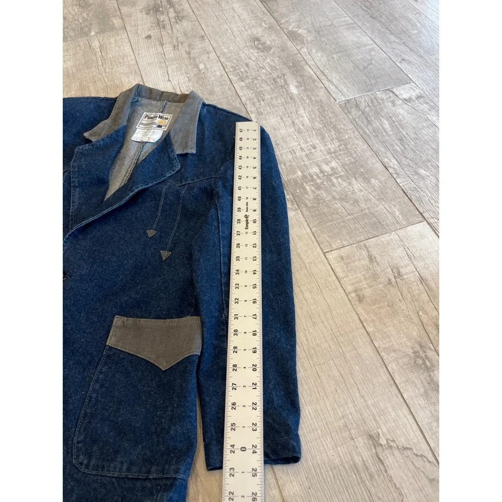 Pioneer Wear Mens Denim Western Blazer Corduroy Trim Blue Jacket Size 42 541 937